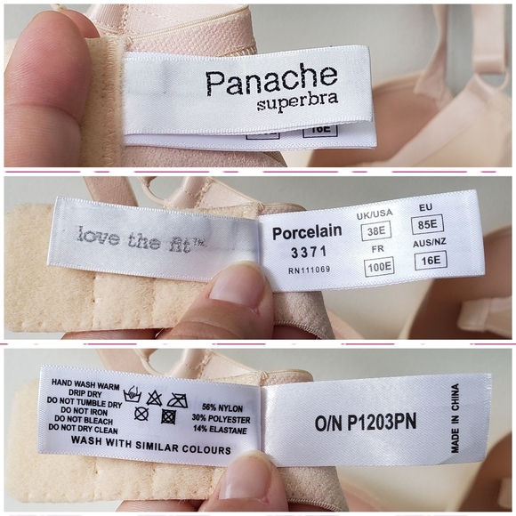 Panache Superbra "Porcelain" Nude Deep Plunge Bra - Sz 38E US/UK - Picture 7 of 9